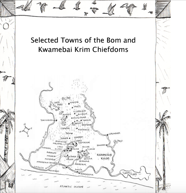 Map of Selected Towns in Bom and Kwamebai Krim Chiefdoms