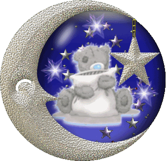 slaaplekkerbeertjeopzilverenmaanbew.gif slapen image by cheyennehamdi