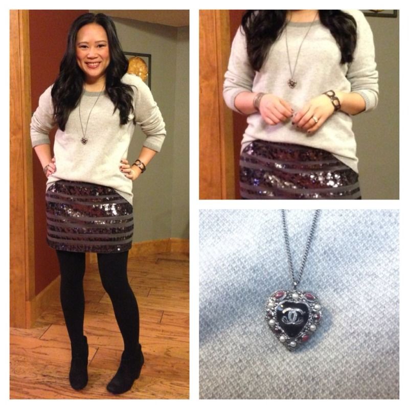 Sweater with hotsell sequin skirt