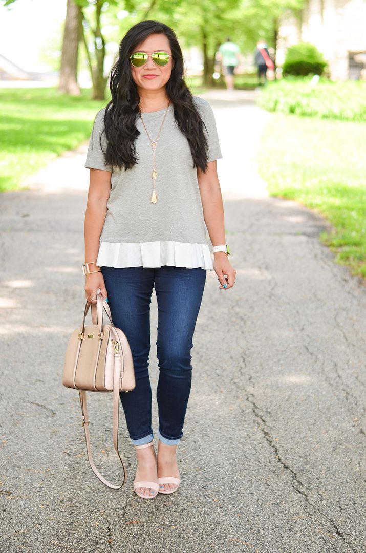 mindy mar's market message tee, american eagle destroyed jeans