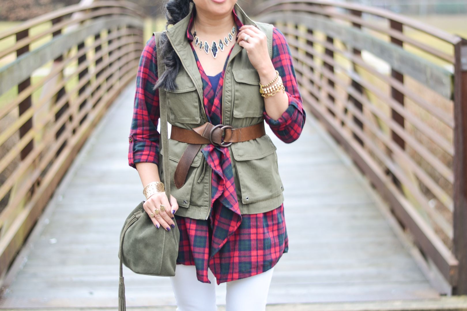 Grace and Lace Flannel Cascade, military vest