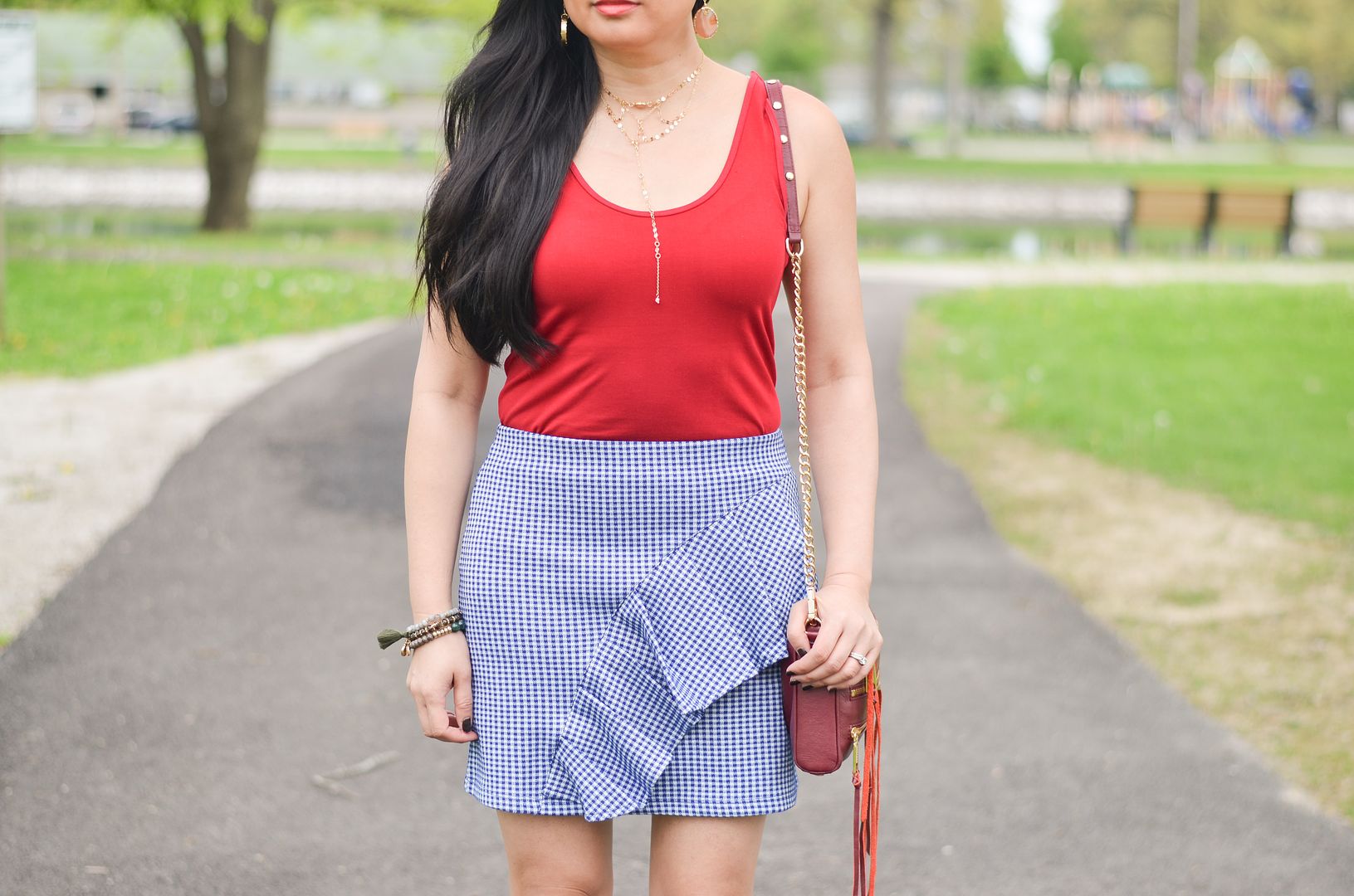 grace and lace perfect fit tank, topshop gingham skirt