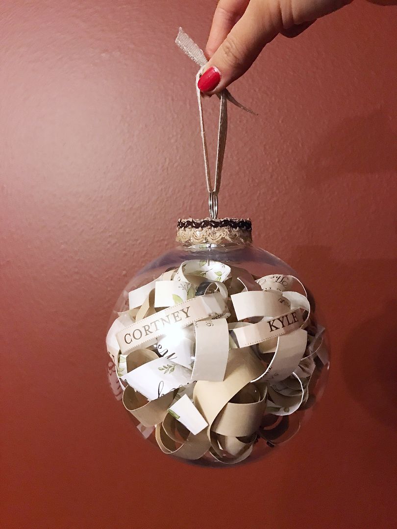 Making an ornament out of a wedding invitation