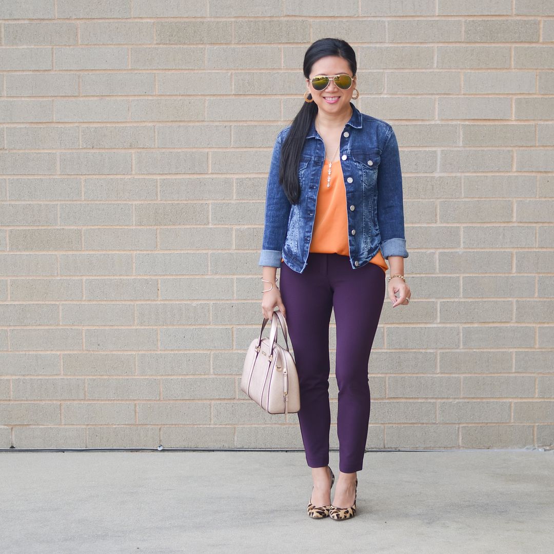 Fall outfit with wine colored pants