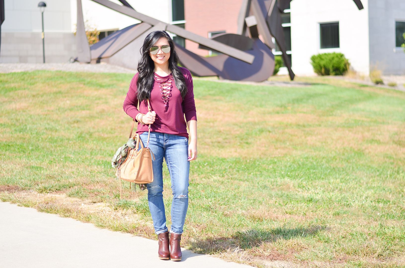 Express Lace up top outfit, trend