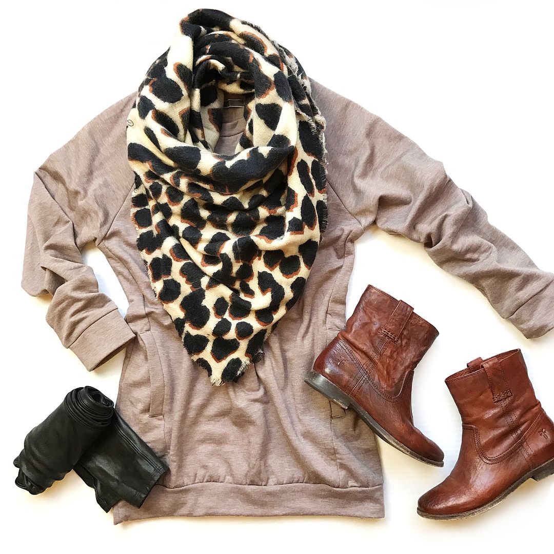 Leopard print blanket scarf