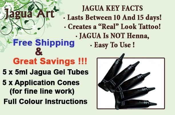 5 x 5ml BLACK Henna Jagua temporary Tattoo Gel - eBay (item 160430995717 end time Jan-29-11 01:08:37 PST)