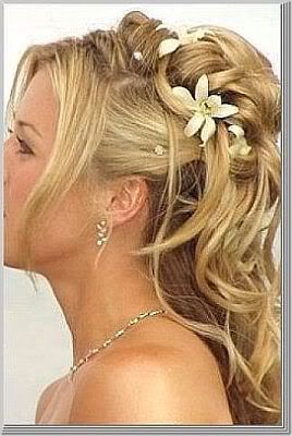 Half updos for wedding picture