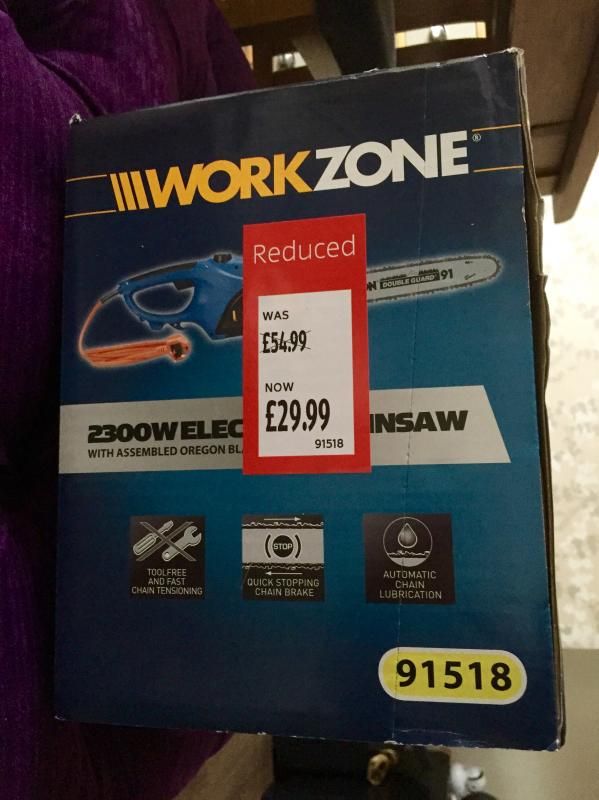 Workzone (Aldi) 2300w Electric Chainsaw £29.99 instore Aldi