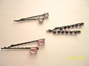 Set of 3 Pairs of Jeweled Hair Pins
