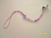 OOAK Pinks & Purples Paci Chain w/Handmade Center Bead