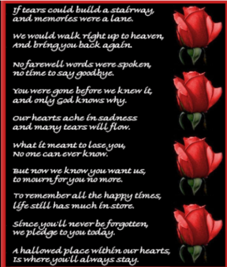 you and miss you poem
