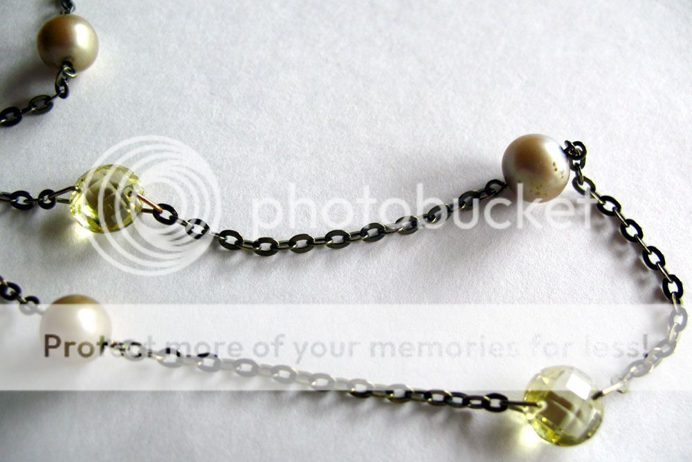 14k Green Gold Chain Necklace FWP Faceted Citrine Beads
