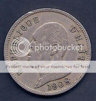 Haiti 1908 50 CENTIMES (Very Fine) Copper Nickel  