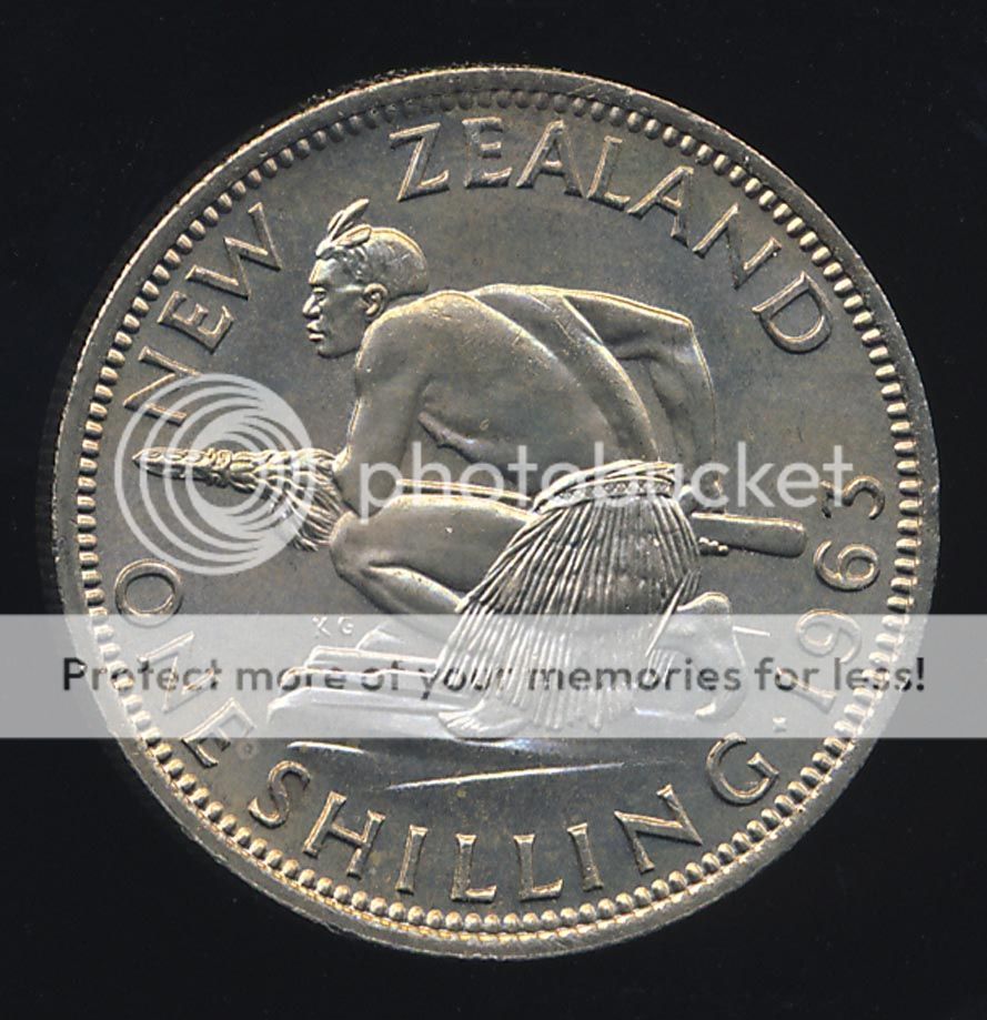   Zealand 1963 SHILLING (Brilliant Uncirculated) Copper Nickel  