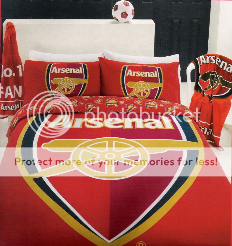 Arsenal Football Club AFC Red SINGLE Quilt/Doona Cover Set LICENSED 