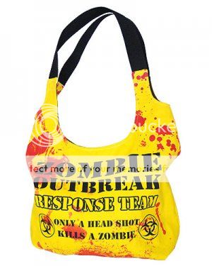 Darkside Yellow Zombie Response Blood Splatter Shoulder Bag Tote Punk