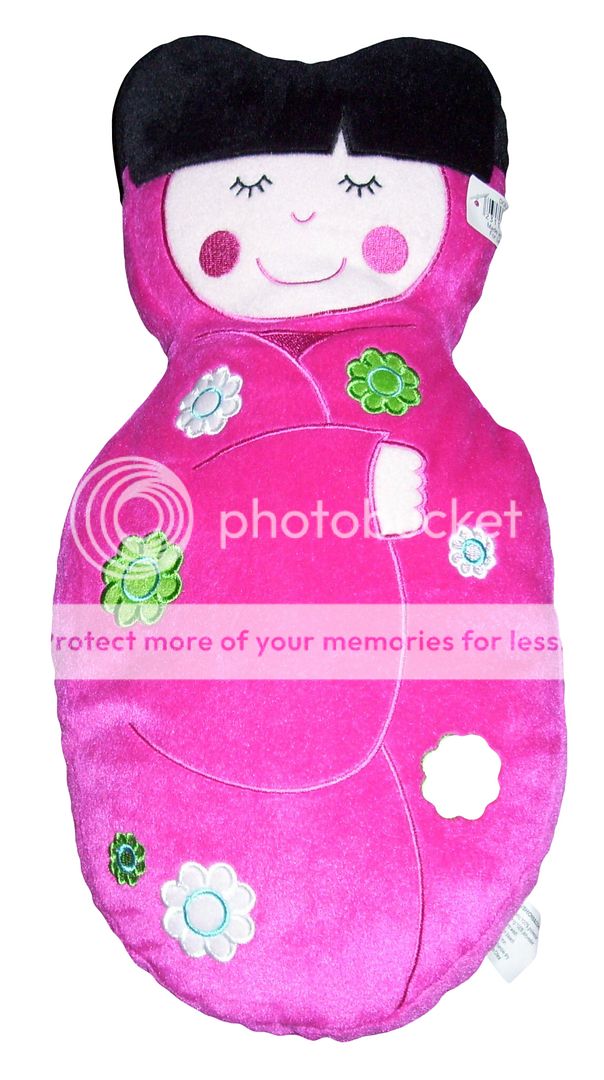 MIKI DOLL Oriental Japanese Cerise Pink App & Emb Plush Cuddle Cushion