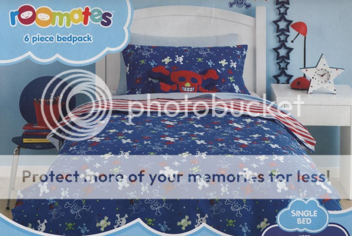 KOBE Skull/Crossbones SINGLE Size Bedding Package