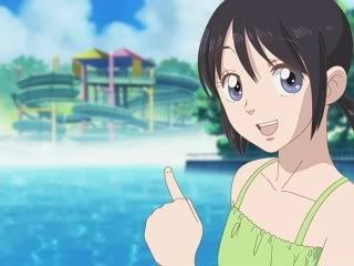 Chiharu wants to go on the waterslide