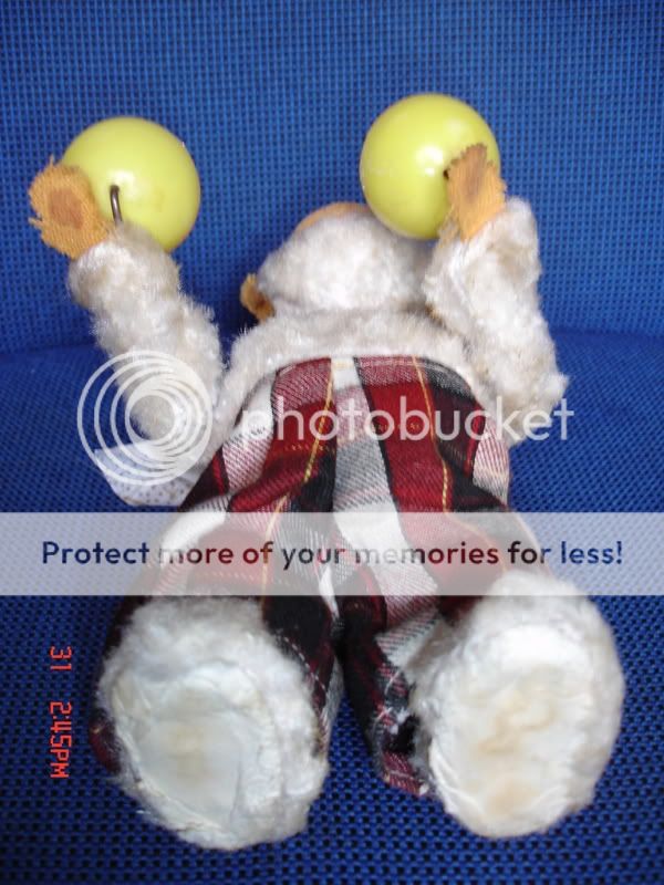 VINTAGE WIND UP MONKEY WITH MARACAS  