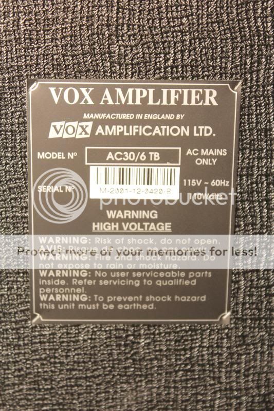 Vox AC30/6 TB Combo Amp w/ Blue Alnico Made In England Top Boost AC 30 