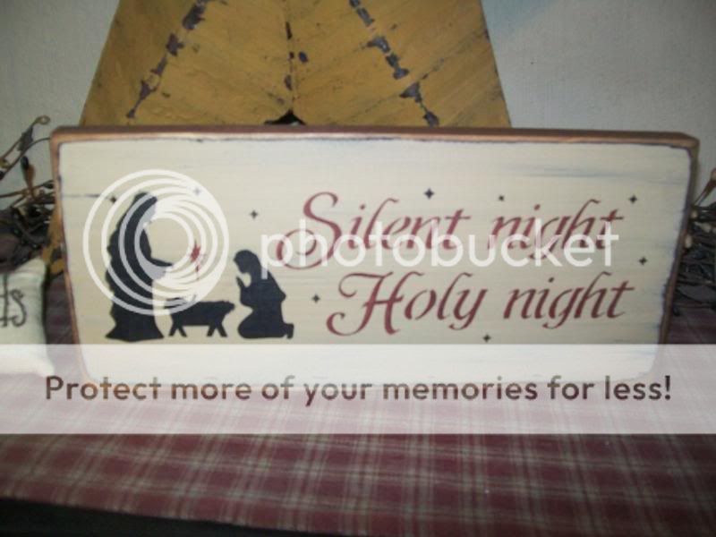 PRIMITIVE CHRISTMAS SIGN~~SILENT NIGHT~HOLY NIGHT~JESUS  