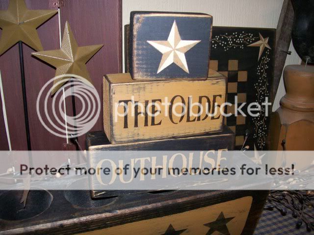 PRIMITIVE BLOCK SIGN~~OLDE OUTHOUSE~~BARN STAR~~  