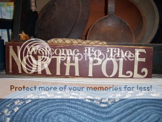 PRIMITIVE CHRISTMAS SIGN~~WELCOME TO THE NORTH POLE~~  