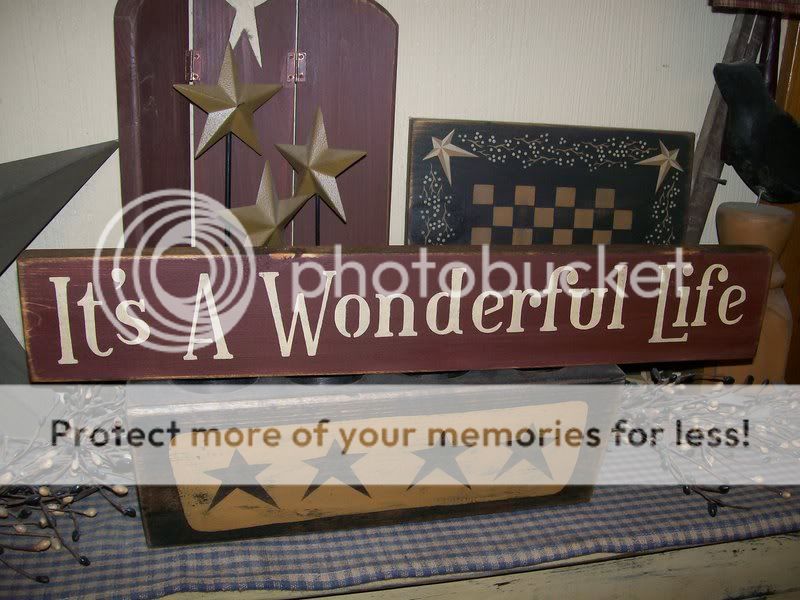 PRIMITIVE CHRISTMAS SIGN~~ITS A WONDERFUL LIFE~~  